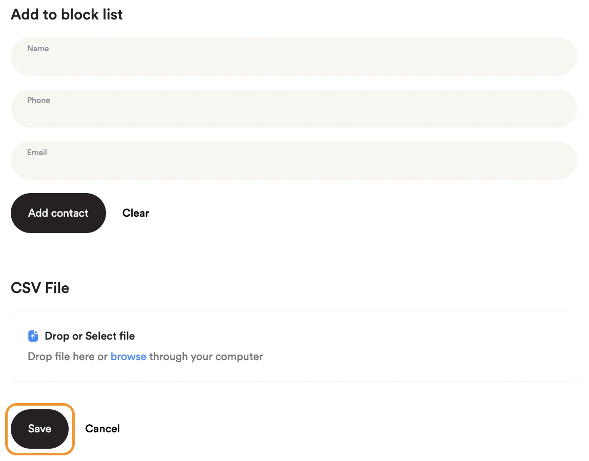 Block list explained